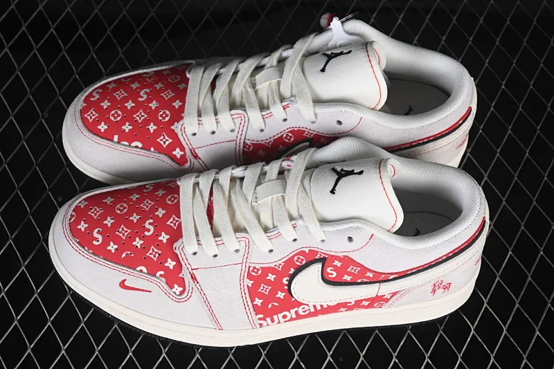 All categories Air Jordan Jordan series basketball shoes Air Jordan 1 Low High-end customized low-top sneakers Air Jordan 1 Low AJ1 Qiao 1 Year of the Horse Red Luck High-end customized low-top retro basketball shoes JP2026-123